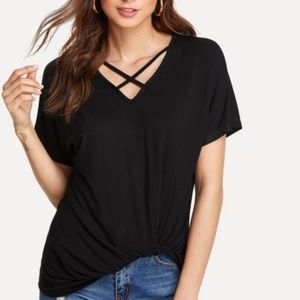 VS PINK Super Soft Cross Front Tee